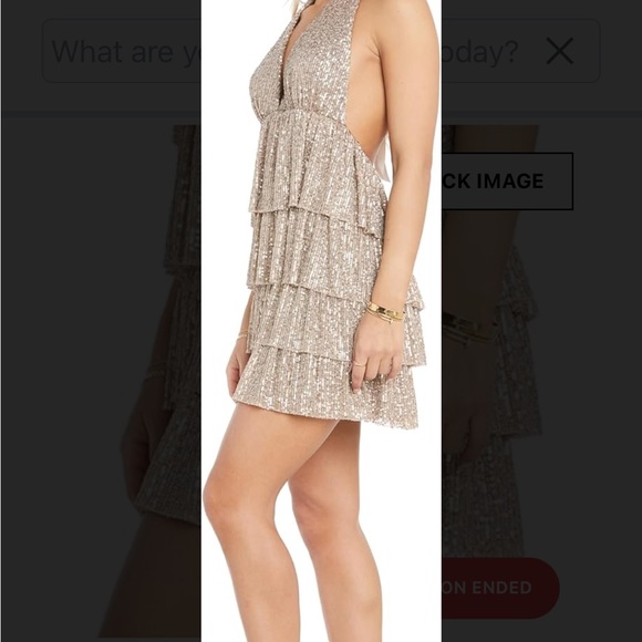 Junior mini sequin tiered halter dress box 7 - Picture 4 of 9